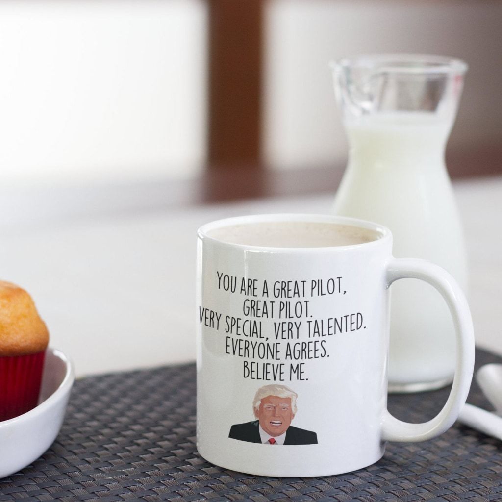 Pilot Trump Coffee Mug | Funny Gift for Pilot $14.99 | Drinkware