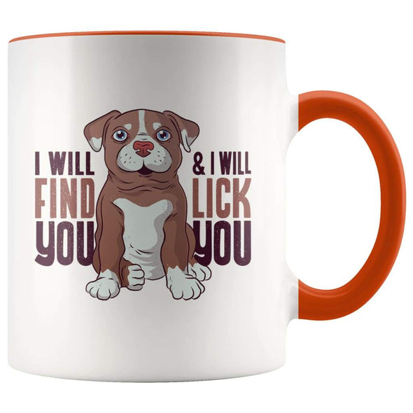 Pitbull Gifts - Pitbull Puppy Coffee Mug - Orange - Custom Made Drinkware