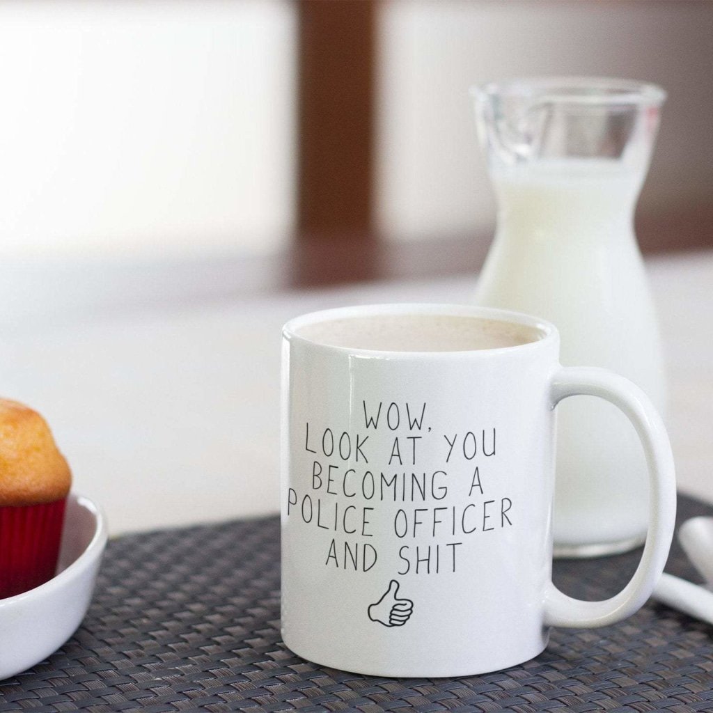 Police Academy Graduation Gifts: Look At You Becoming A Police Officer Mug | New Police Officer Gift $19.99 | Drinkware