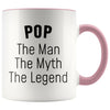 Pop Gifts Pop The Man The Myth The Legend Pop Grandpa Christmas Birthday Father’s Day Coffee Mug $14.99 | Pink Drinkware