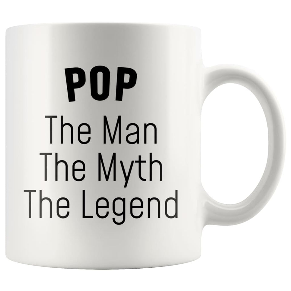 Pop Gifts Pop The Man The Myth The Legend Pop Grandpa Christmas Birthday Father's Day Coffee Mug