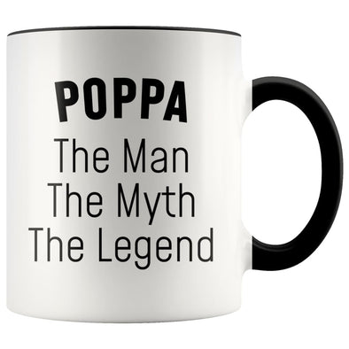 Poppa Gifts Poppa The Man The Myth The Legend Poppa Christmas Birthday Father’s Day Coffee Mug $14.99 | Black Drinkware