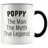 Poppy Gifts Poppy The Man The Myth The Legend Poppy Christmas Birthday Father’s Day Coffee Mug $14.99 | Black Drinkware