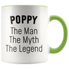 Poppy Gifts Poppy The Man The Myth The Legend Poppy Christmas Birthday Father’s Day Coffee Mug $14.99 | Green Drinkware