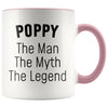 Poppy Gifts Poppy The Man The Myth The Legend Poppy Christmas Birthday Father’s Day Coffee Mug $14.99 | Pink Drinkware