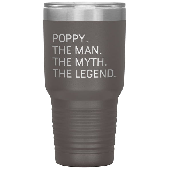 Poppy Gifts The Man The Myth The Legend Gift for Poppy Travel Cup Mug Insulated Vacuum Tumbler 30 oz $39.99 | Pewter Tumblers