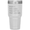 Poppy Gifts The Man The Myth The Legend Gift for Poppy Travel Cup Mug Insulated Vacuum Tumbler 30 oz $39.99 | White Tumblers