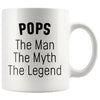 Pops Gifts Pops The Man The Myth The Legend Pops Grandpa Christmas Birthday Father’s Day Coffee Mug $14.99 | White Drinkware