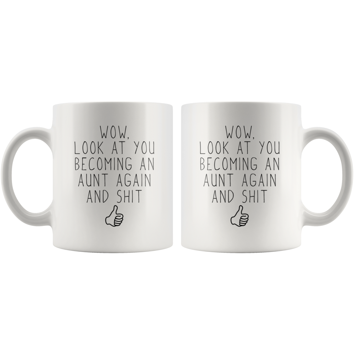 Pregnancy Announcement Aunt Again New Aunt Gift Aunt To Be Gifts Promoted To Aunt Mug $18.99 | Drinkware