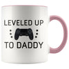 Pregnancy Announcement Gift To Husband: Leveled Up To Daddy Mug | First Time Dad Gifts | Dad To Be Gifts $14.99 | Pink Drinkware