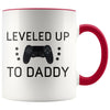 Pregnancy Announcement Gift To Husband: Leveled Up To Daddy Mug | First Time Dad Gifts | Dad To Be Gifts $14.99 | Red Drinkware