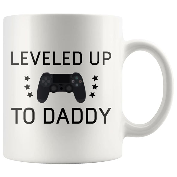 Pregnancy Announcement Gift To Husband: Leveled Up To Daddy Mug | First Time Dad Gifts | Dad To Be Gifts $14.99 | White Drinkware