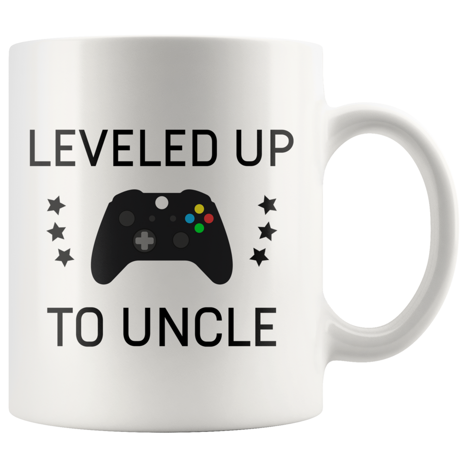 Uncle Pregnancy Announcement New Uncle Gifts: "Leveled Up To Uncle" Tea Cup Coffee Mug 11oz or 15oz