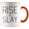 Rise And Slay Mug - New Job Gifts - Orange - Custom Made Drinkware