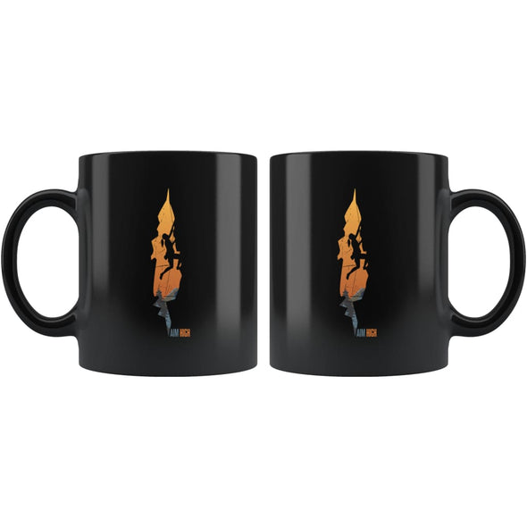 Rock Climber Gift Women - Aim High Motivational Coffee Mug - Custom Made Drinkware