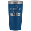 Rock Climbing Gift: 49% Climber 51% Badass Insulated Tumbler 20oz $29.99 | Blue Tumblers