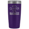 Rock Climbing Gift: 49% Climber 51% Badass Insulated Tumbler 20oz $29.99 | Purple Tumblers