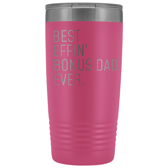 Step Dad Gifts Bonus Dad Gifts Best Bonus Dad Ever 20oz Insulated Tumbler Personalized Color $29.99 | Pink Tumblers