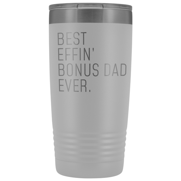 Step Dad Gifts Bonus Dad Gifts Best Bonus Dad Ever 20oz Insulated Tumbler Personalized Color $29.99 | White Tumblers