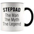 Step Dad Gifts Step Dad The Man The Myth The Legend Step Dad Christmas Birthday Father’s Day Coffee Mug $14.99 | Black Drinkware