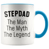 Step Dad Gifts Step Dad The Man The Myth The Legend Step Dad Christmas Birthday Father’s Day Coffee Mug $14.99 | Blue Drinkware