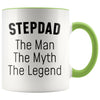 Step Dad Gifts Step Dad The Man The Myth The Legend Step Dad Christmas Birthday Father’s Day Coffee Mug $14.99 | Green Drinkware