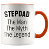 Step Dad Gifts Step Dad The Man The Myth The Legend Step Dad Christmas Birthday Father’s Day Coffee Mug $14.99 | Orange Drinkware