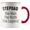 Step Dad Gifts Step Dad The Man The Myth The Legend Step Dad Christmas Birthday Father’s Day Coffee Mug $14.99 | Red Drinkware