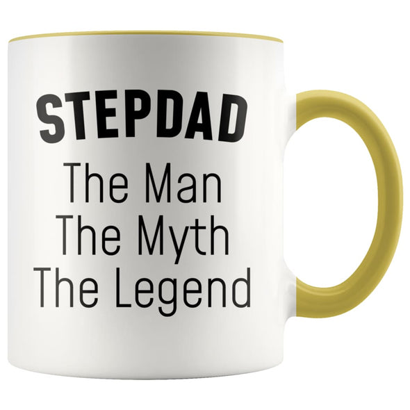 Step Dad Gifts Step Dad The Man The Myth The Legend Step Dad Christmas Birthday Father’s Day Coffee Mug $14.99 | Yellow Drinkware
