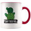 Succulents Thank You Gift - Cant Touch This Cactus Coffee Mug - Red - Custom Made Drinkware