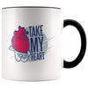 Take My Heart Coffee Mug - In Love Mug - Black - Custom Made Drinkware
