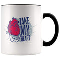 Take My Heart Coffee Mug - In Love Mug - Black - Custom Made Drinkware