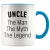Uncle Gifts Uncle The Man The Myth The Legend Uncle Christmas Birthday Coffee Mug $14.99 | Blue Drinkware