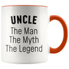 Uncle Gifts Uncle The Man The Myth The Legend Uncle Christmas Birthday Coffee Mug $14.99 | Orange Drinkware