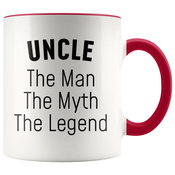 Uncle Gifts Uncle The Man The Myth The Legend Uncle Christmas Birthday Coffee Mug $14.99 | Red Drinkware