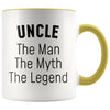 Uncle Gifts Uncle The Man The Myth The Legend Uncle Christmas Birthday Coffee Mug $14.99 | Yellow Drinkware