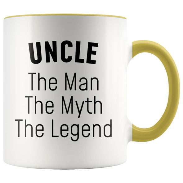 Uncle Gifts Uncle The Man The Myth The Legend Uncle Christmas Birthday Coffee Mug $14.99 | Yellow Drinkware