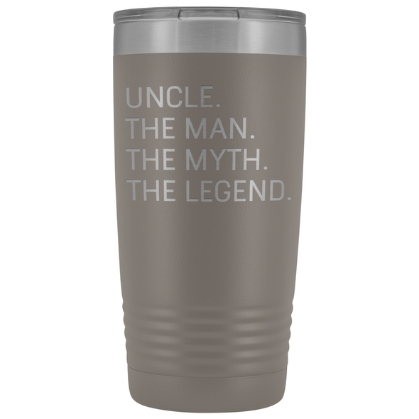 Uncle Gifts Uncle The Man The Myth The Legend Stainless Steel Vacuum Travel Mug Insulated Tumbler 20oz $31.99 | Pewter Tumblers