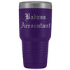 Unique Accountant Gift: Personalized Old English Badass Accountant Birthday Promotional Insulated Tumbler 30 oz $38.95 | Purple Tumblers