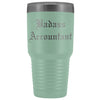 Unique Accountant Gift: Personalized Old English Badass Accountant Birthday Promotional Insulated Tumbler 30 oz $38.95 | Teal Tumblers