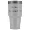 Unique Accountant Gift: Personalized Old English Badass Accountant Birthday Promotional Insulated Tumbler 30 oz $38.95 | White Tumblers