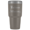 Unique Attorney Gift: Personalized Badass Attorney Law School Student Old English Insulated Tumbler 30 oz $38.95 | Pewter Tumblers