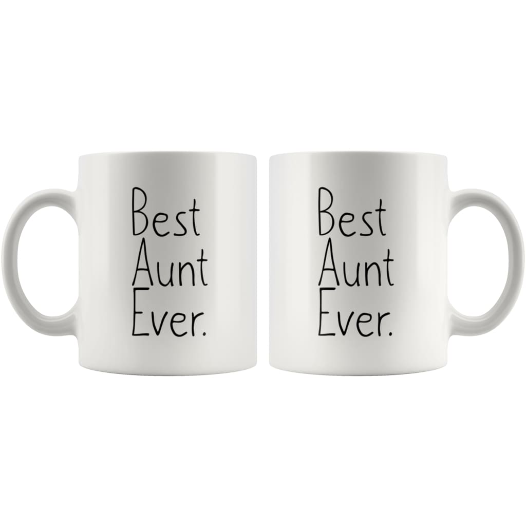 Unique Aunt Gift: Best Aunt Ever BAE Mug Mothers Day Gift Birthday Gift New Aunt Gift Coffee Mug Tea Cup White $14.99 | Drinkware