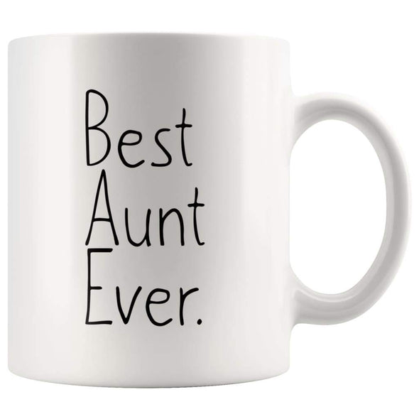 Unique Aunt Gift: Best Aunt Ever BAE Mug Mothers Day Gift Birthday Gift New Aunt Gift Coffee Mug Tea Cup White $14.99 | 11 oz Drinkware