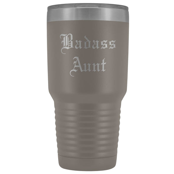 Unique Aunt Gift: Old English Badass Aunt Insulated Tumbler 30 oz $38.95 | Pewter Tumblers