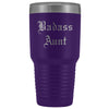 Unique Aunt Gift: Old English Badass Aunt Insulated Tumbler 30 oz $38.95 | Purple Tumblers