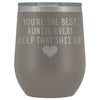 Unique Aunt Gifts: Best Auntie Ever! Insulated Wine Tumbler 12oz $29.99 | Pewter Wine Tumbler