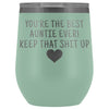 Unique Aunt Gifts: Best Auntie Ever! Insulated Wine Tumbler 12oz $29.99 | Teal Wine Tumbler