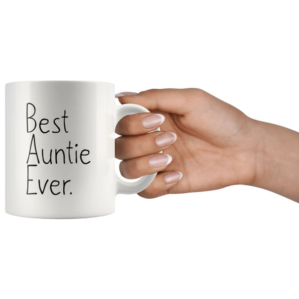 Unique Auntie Gift: Best Auntie Ever Mug Mothers Day Gift Birthday Gift New Auntie Gift Coffee Mug Tea Cup White $14.99 | Drinkware