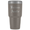 Unique Auntie Gift: Old English Badass Auntie Insulated Tumbler 30 oz $38.95 | Pewter Tumblers